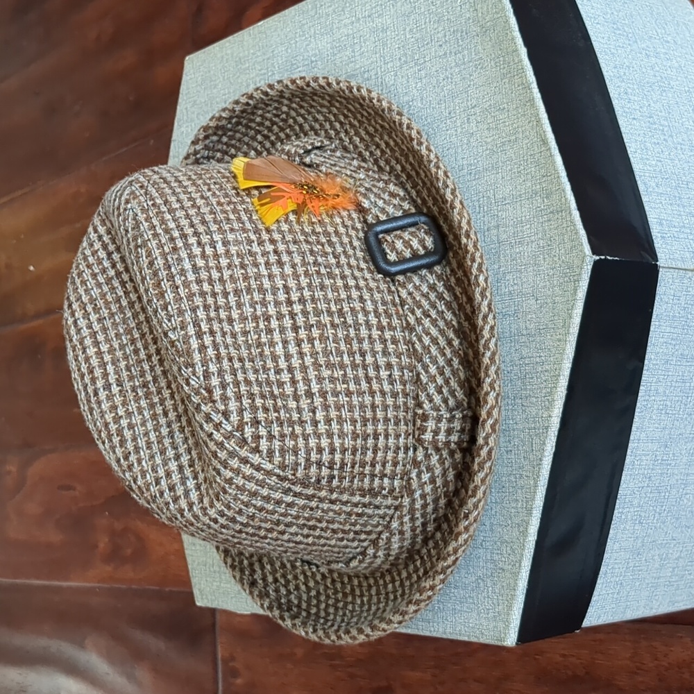 MEN'S VINTAGE "DOBBS" BROWN TWEED FEDORA SIZE 7